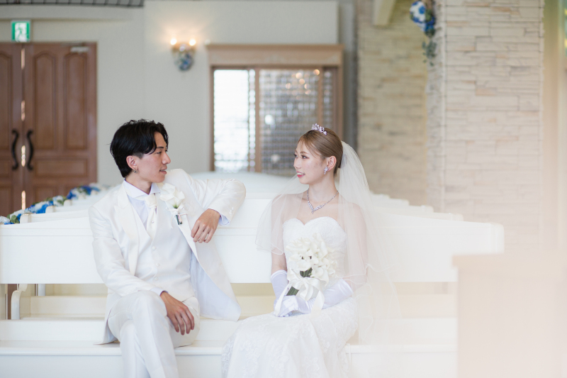 地中海風のチャペルで撮影