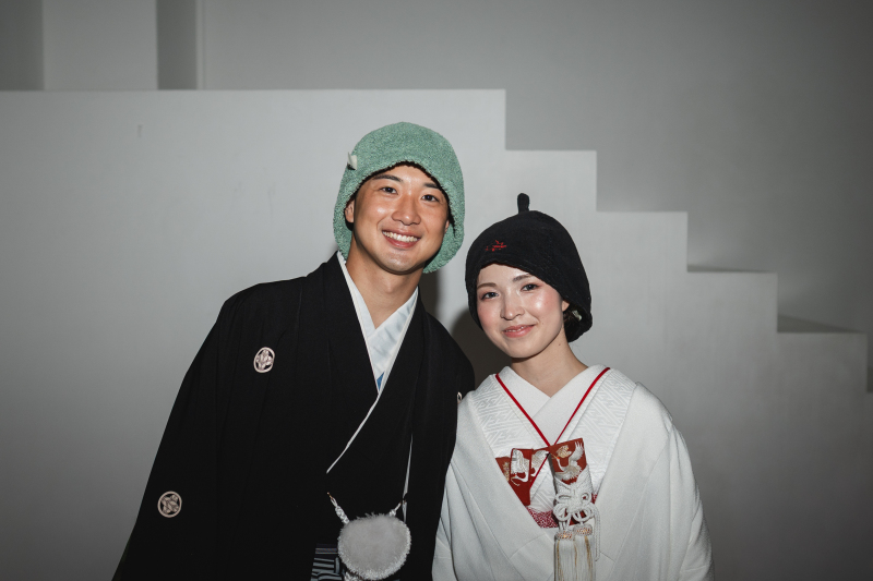 和装&times;サウナハットで撮影開始！