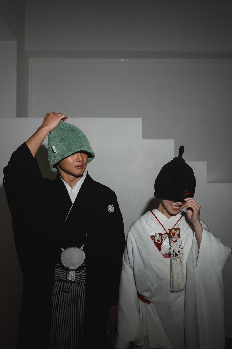 黒紋付・白無垢に映えるマイハット