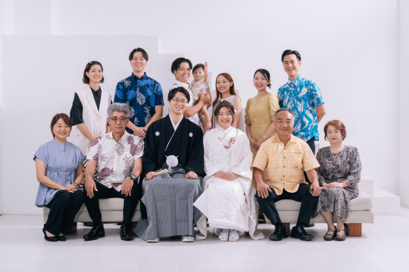 家族に和装姿をお披露目♪