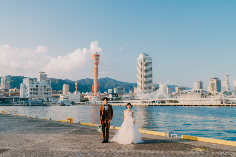 【海と青空に包まれる神戸ハーバー前撮りプラン】＊データ100カット＊