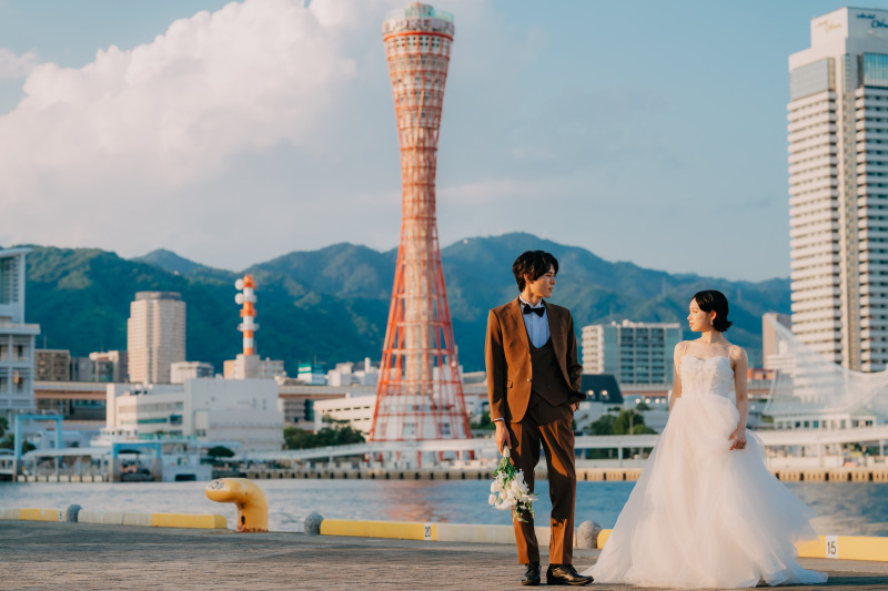 【海と青空に包まれる神戸ハーバー前撮りプラン】＊データ100カット＊
