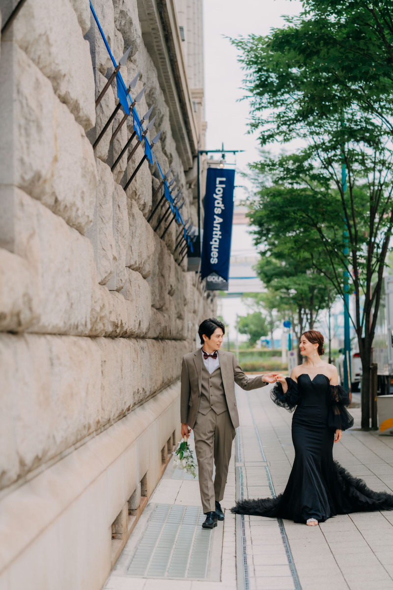 【昼間の旧居留地クラシカル前撮りプラン】神戸旧居留地の歴史ある街並みで叶える、上品でクラシカルな前撮りプラン。