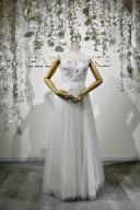 ビーディングラメ入りレース／チュールスカート