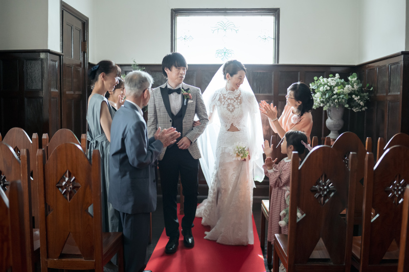 撮影を見に来てくれた家族に見守らて…