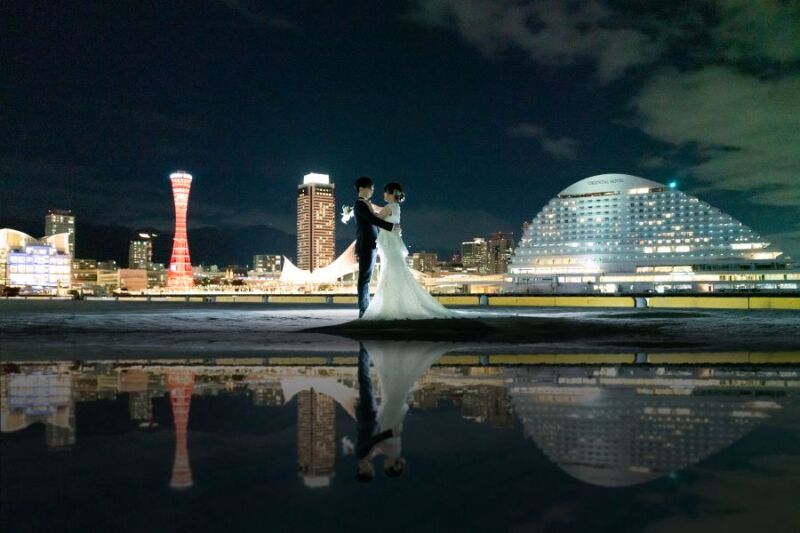 メリケンパークでの定番画像ですが、反響や、強い弾きのある画像です。