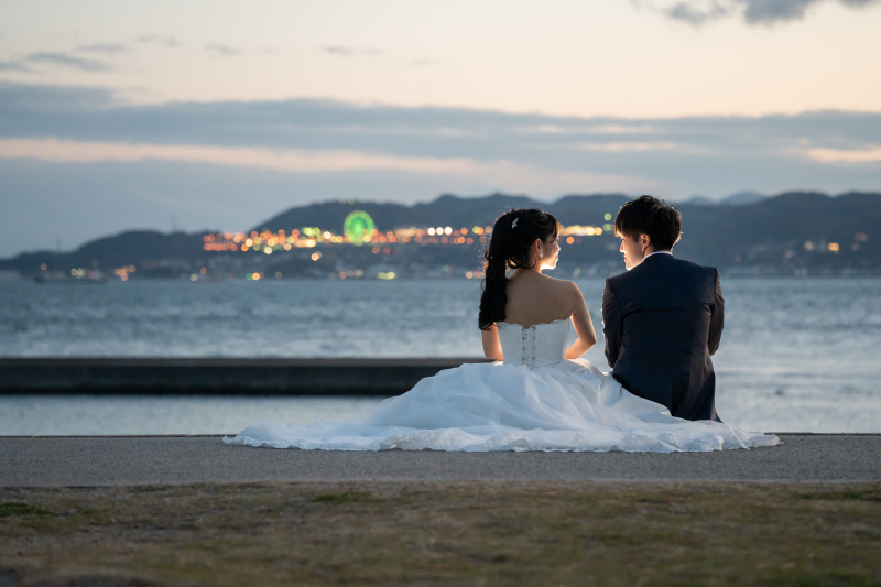 【舞子浜×ドレス撮影1点】☆神戸の静かな海岸での撮影はここ!120カット全データー7日仕上げ