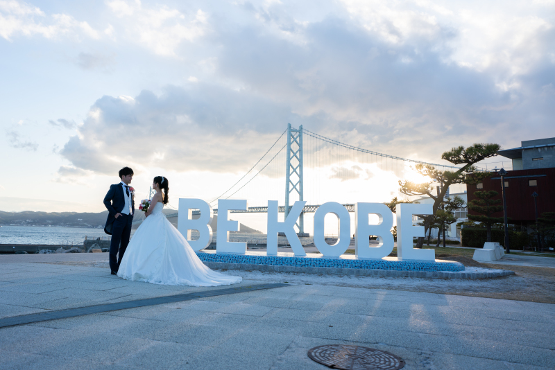 【舞子浜×ドレス撮影1点】☆神戸の静かな海岸での撮影はここ!120カット全データー7日仕上げ
