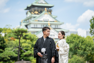 〈和装〉【大阪城公園×和装撮影１点】壮大な景観の元、殿様姫様気分で