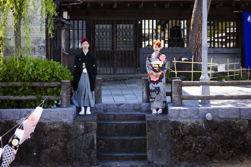 栃木市・蔵の街で和装ロケ