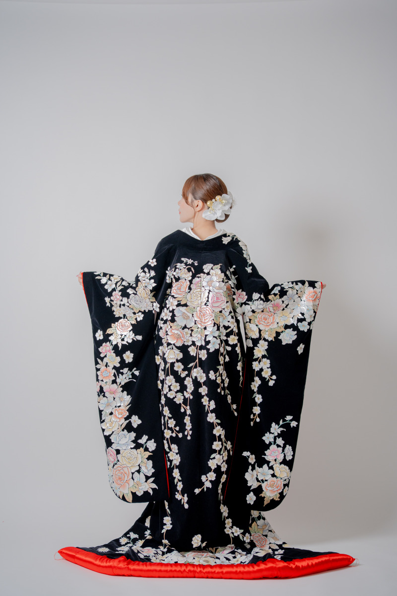 色打掛（黒/枝垂桜）No.5