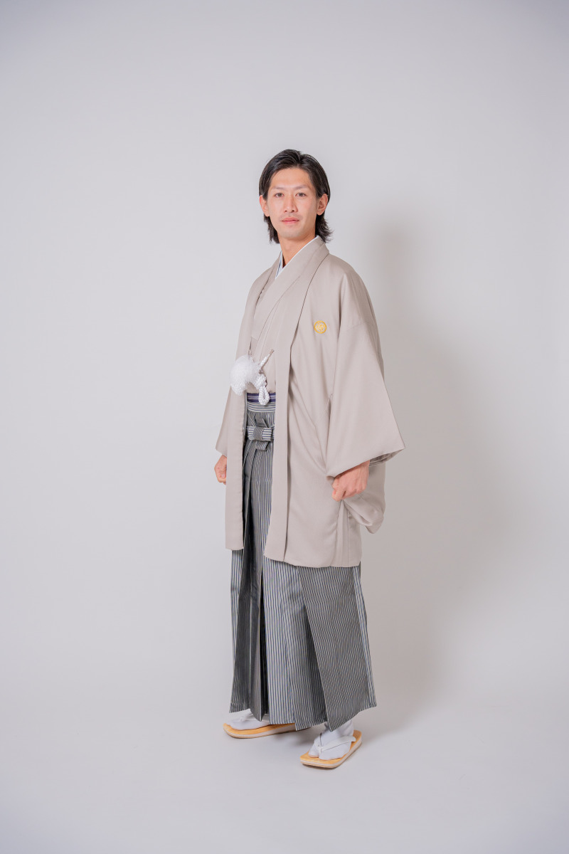 グレージュ紋付