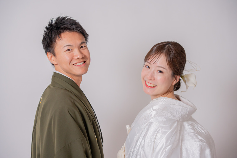 おふたりの輝く笑顔でフィニッシュ