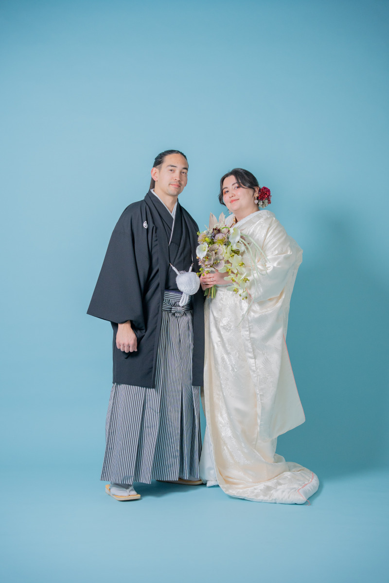 ブーケを添えて華やかに