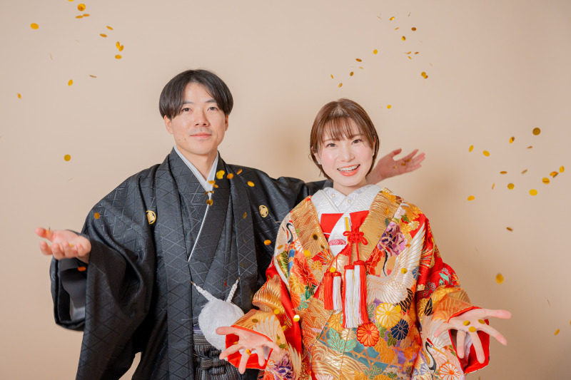 二人きり、和装、セルフ。