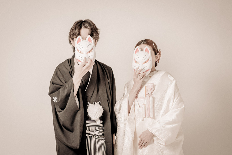 遊び心たっぷりな狐のお面