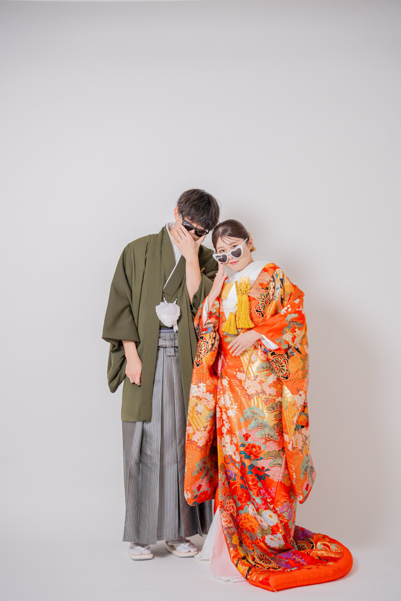 和装&times;ハートのサングラス！セルフなら照れずに挑戦