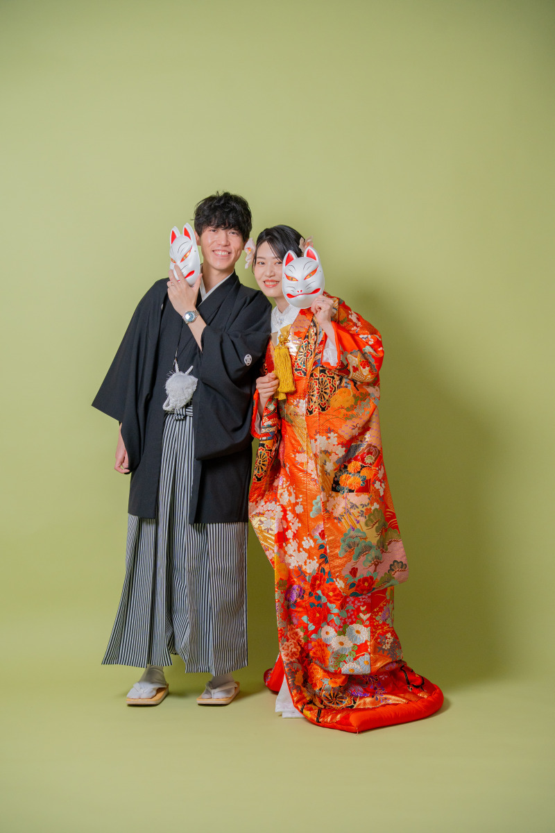 狐の面で遊び心を