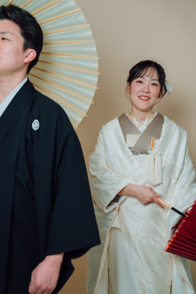 新婦様の明るい表情を引き立てる構図