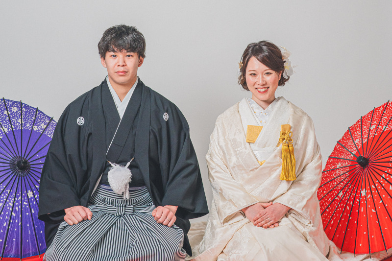 和傘で彩る足元