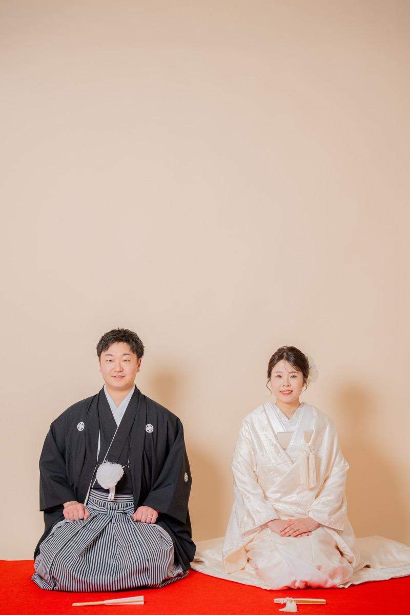 正座カットで記念写真らしい一枚