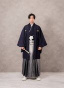 四天紺-白黒ぼかし