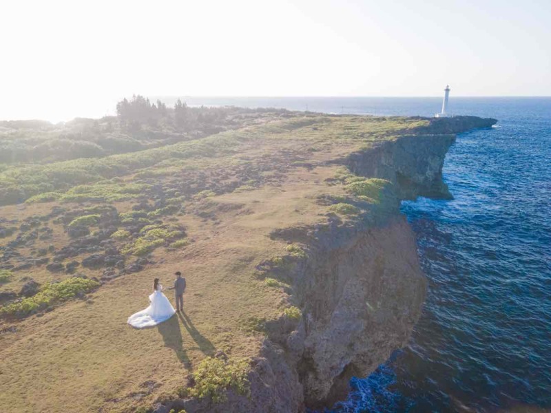 ダイナミックな残波岬での撮影♪ドローンもGood