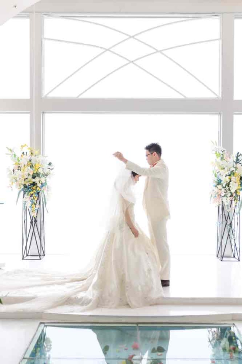 挙式の流れに沿って..。素敵なベールアップ^_^