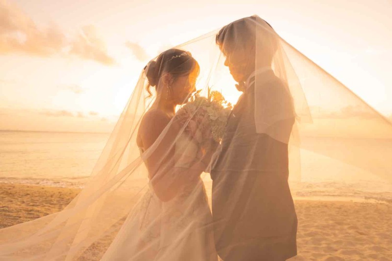 サンセットに合うロングベール撮影^_^