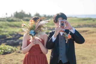 【ビーチ撮影&アルバムセットプラン】ビーチ1ヶ所撮影68,800円♪お二人とご両家様にアルバム３冊コミコミ！