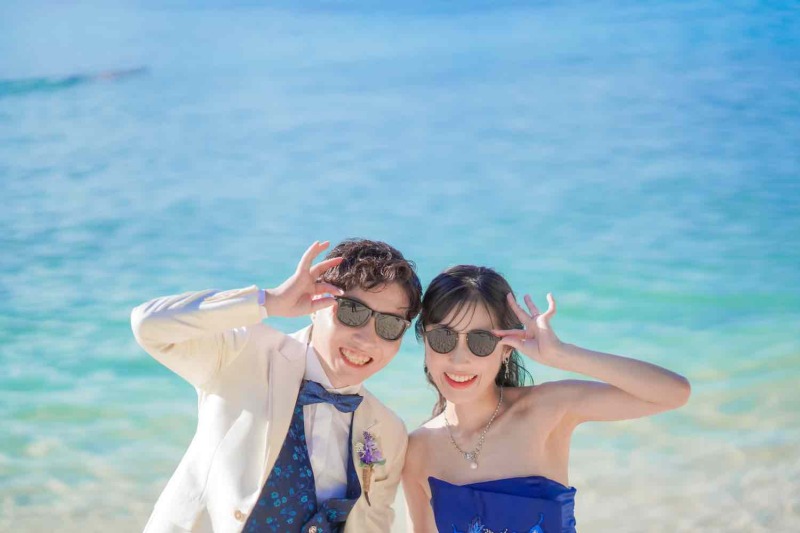 【ロケ地1ヶ所/ドレス2着】ビーチでドレス2着撮影プラン &yen;86,400♪♪沖縄県民の方は10%OFF(&yen;77,760円)