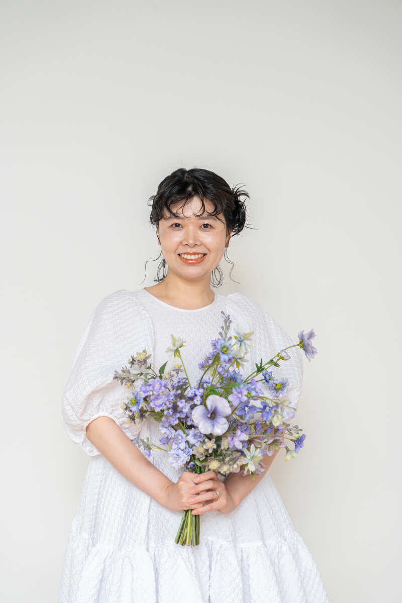 ブーケを持って