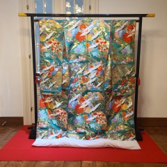 395萌葱地流水飛鶴牡丹