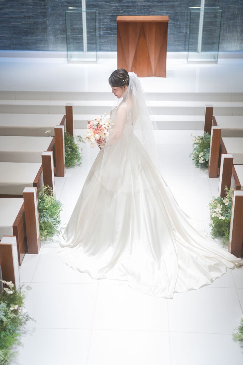 バージンロードで叶う、花嫁ショット♪