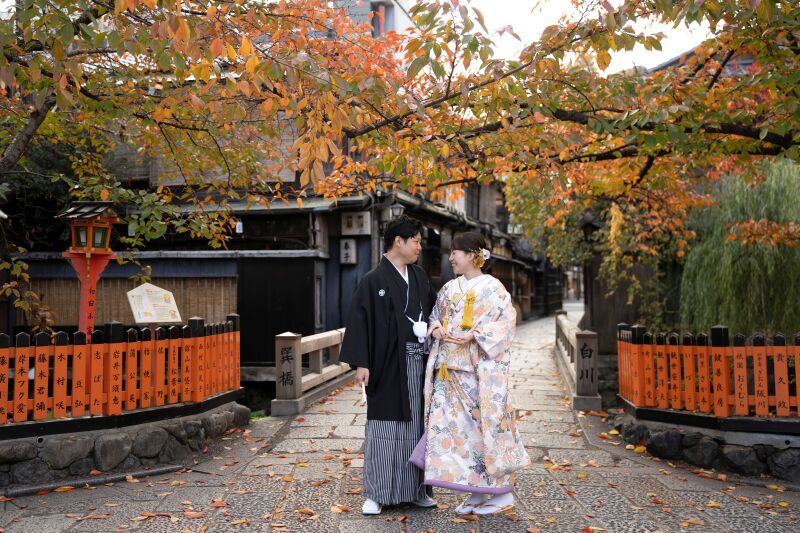 王道!祇園巽橋での1枚♪