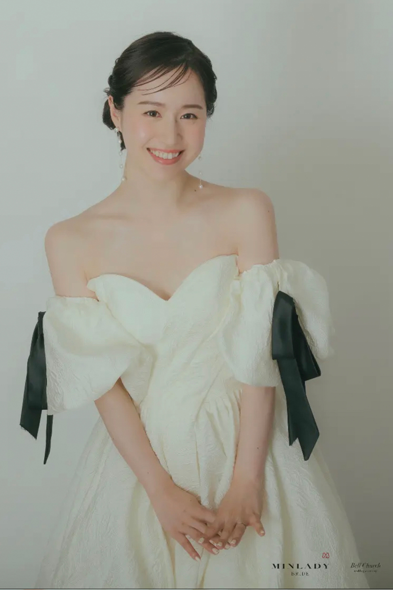 ジャガード オフショルダー ウェデングドレス