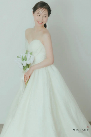 ジャガード オフショルダー ウェデングドレス