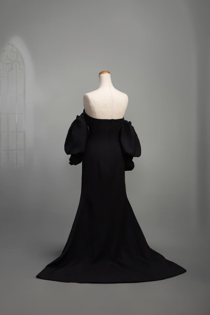 2way付け袖ブラックドレス