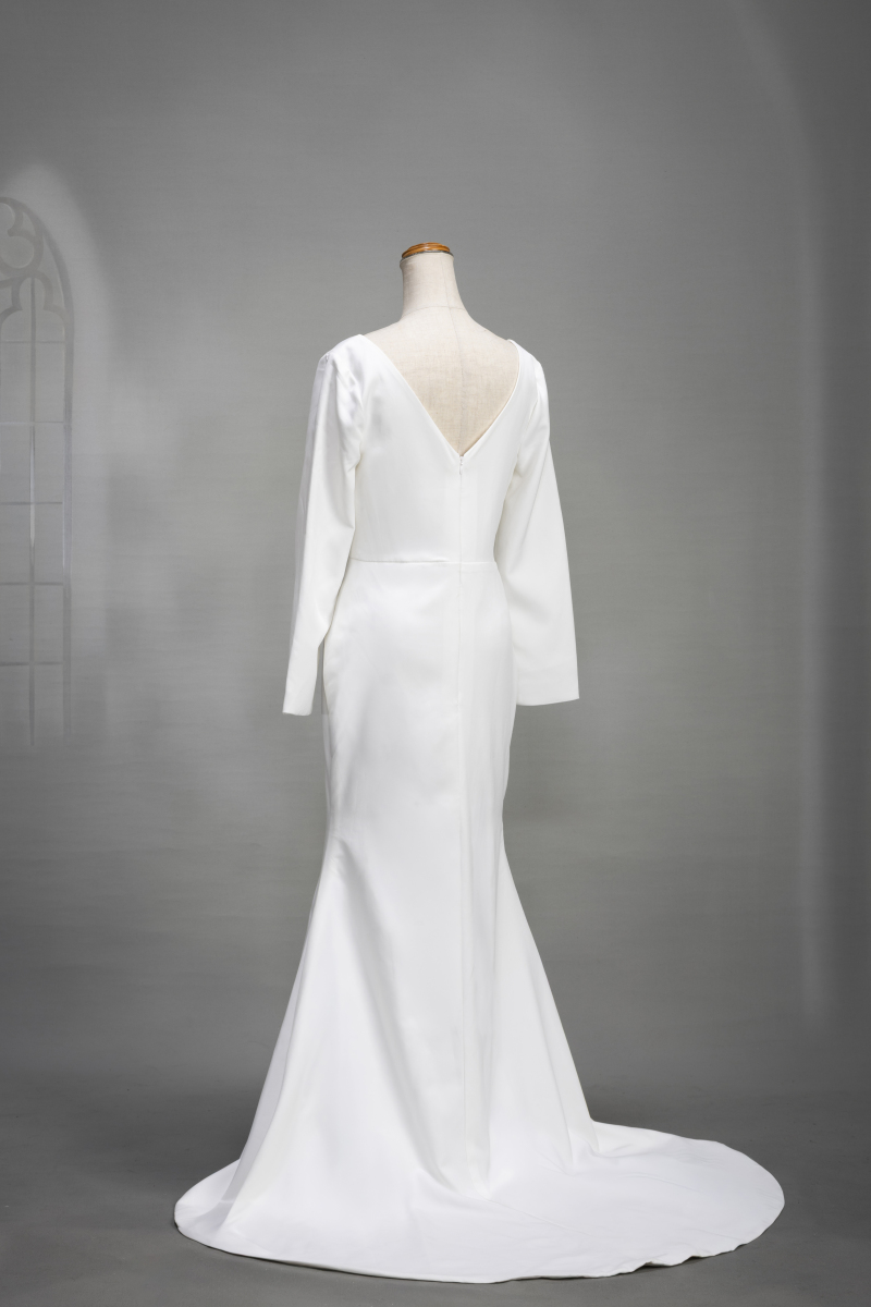 スクエアネックスリーブドレス