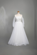 レースオフショルドレス