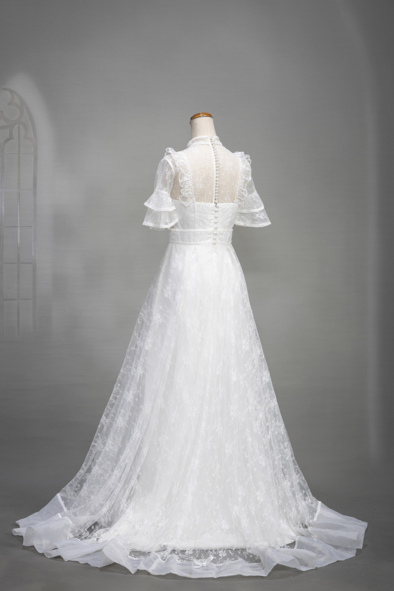 フリル袖ドレス