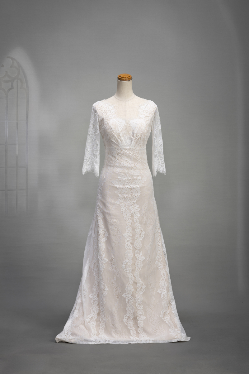 総レースナチュラルドレス