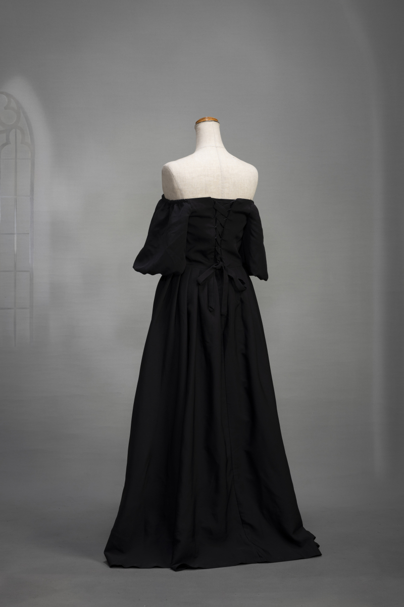 2wayパフスリーブドレス　ブラック