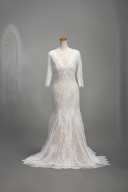 総レースプリーツドレス