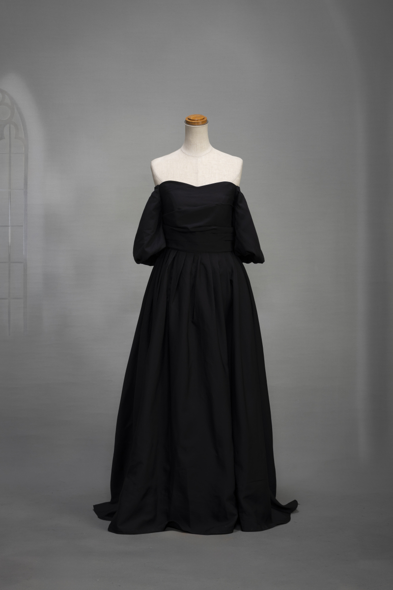 2wayパフスリーブドレス　ブラック