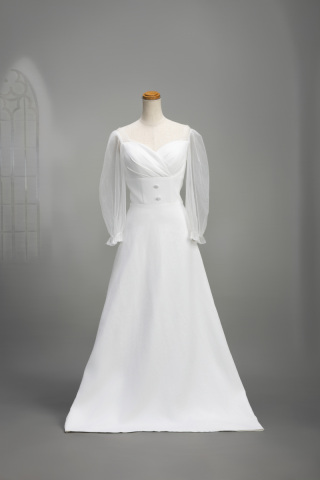 シースルー袖ドレス