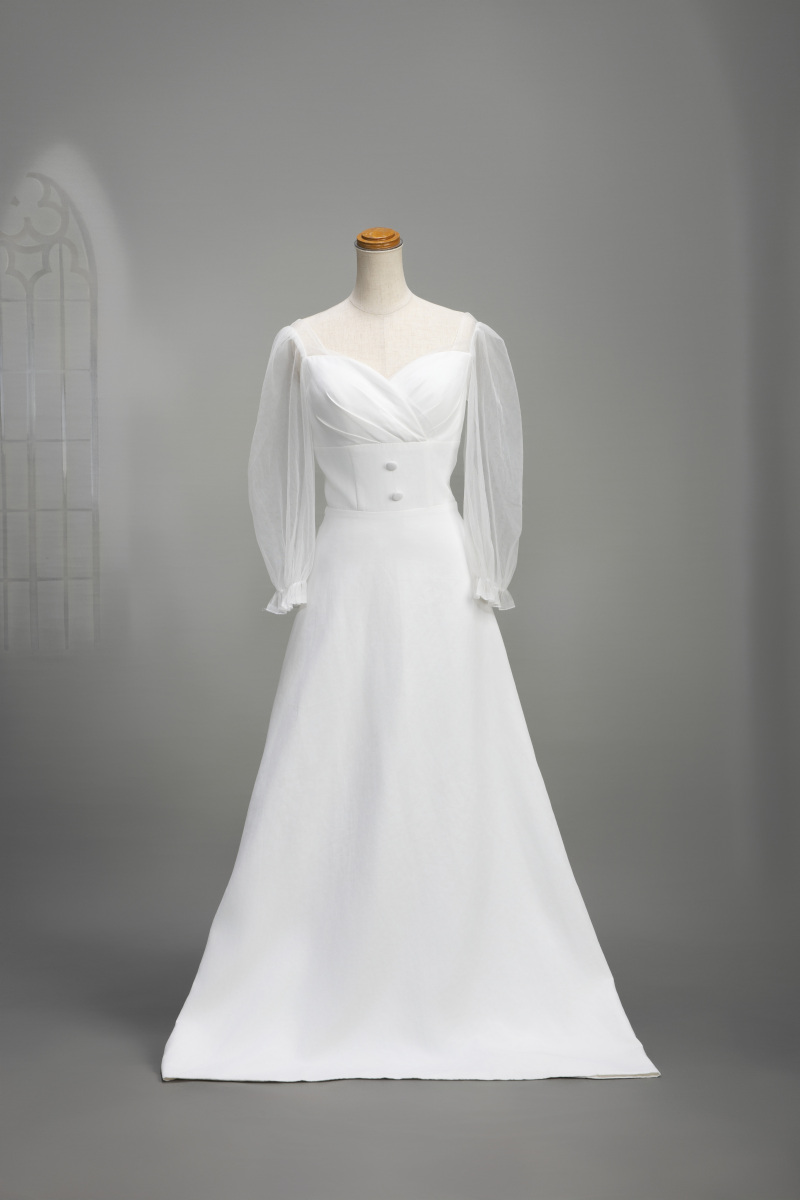 シースルー袖ドレス