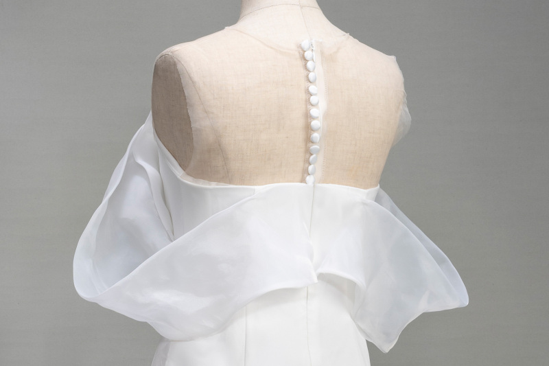 チュール袖ドレス