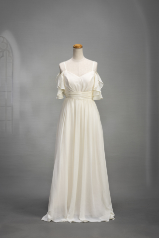 クリームシフォンドレス