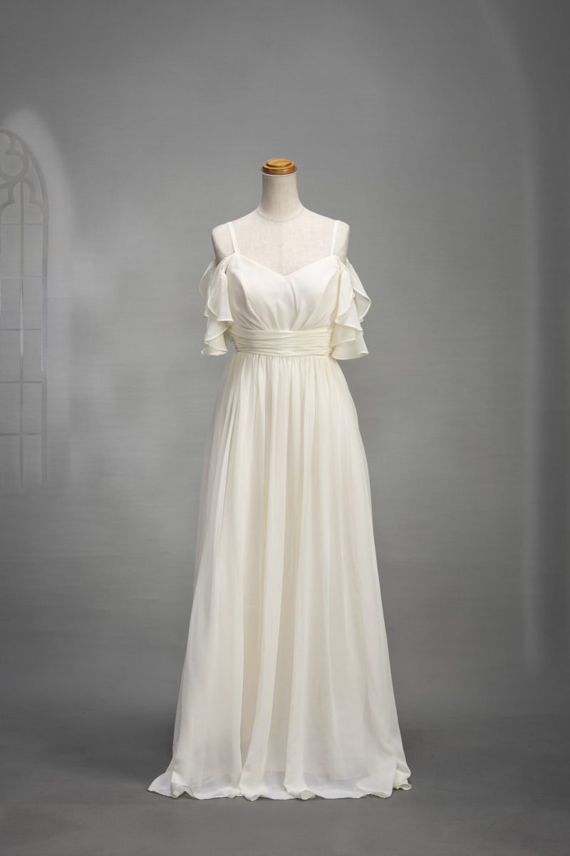 クリームシフォンドレス